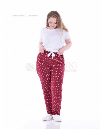 Дамски макси панталон на пижама в десен на звезди