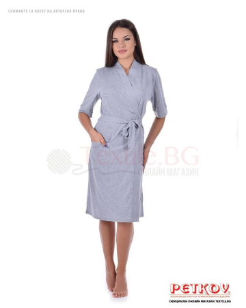 Памучен дамски халат в две комбинации