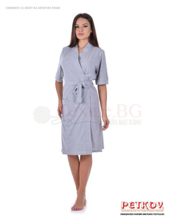 Памучен дамски халат в две комбинации