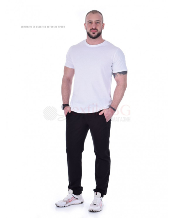 Mъжки спортен панталон със странични джобове с цип